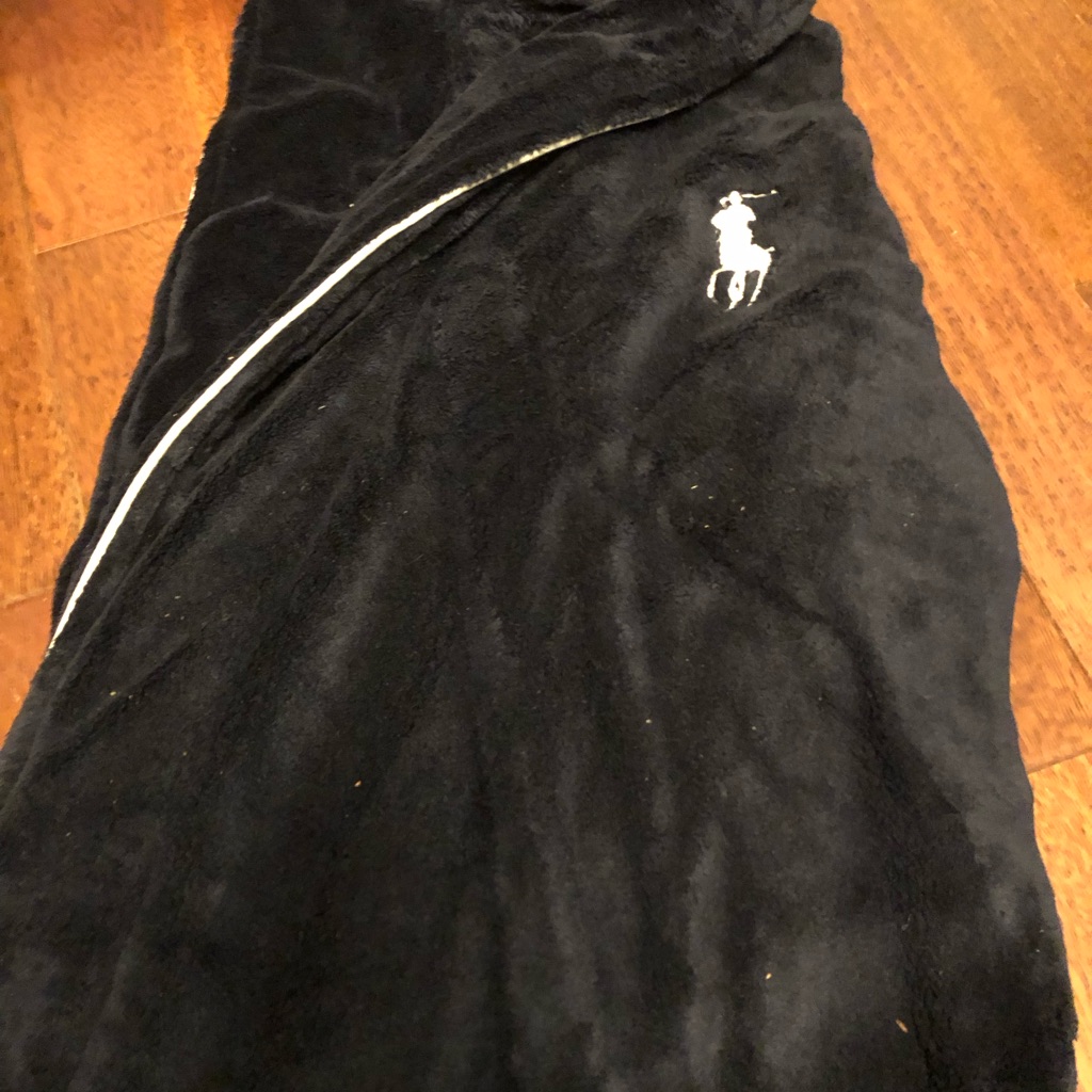 Polo By Ralph Lauren Navy Blue Robe With White Logo